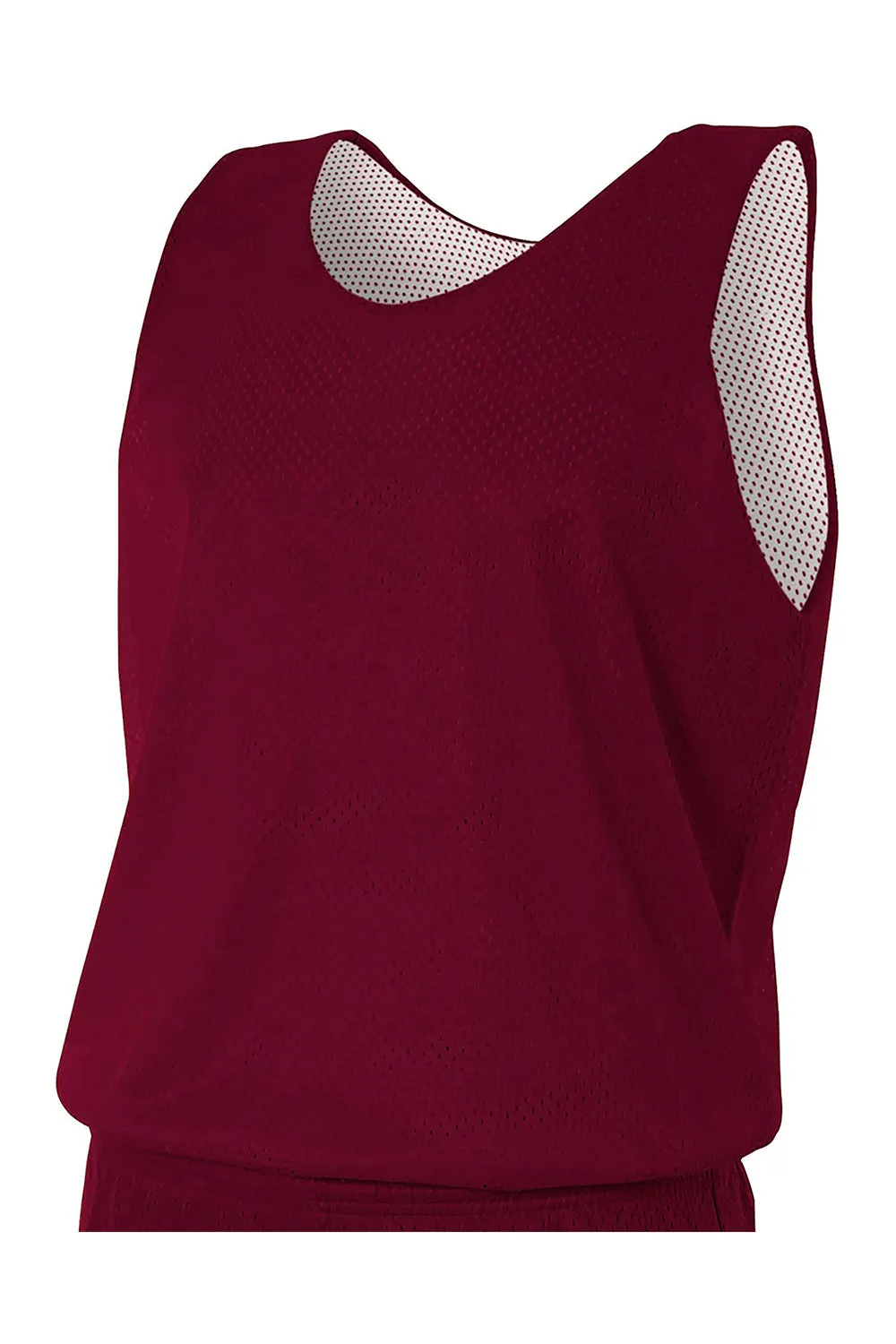 A4 Mens Reversible Mesh Moisture Wicking Tank Top - Maroon