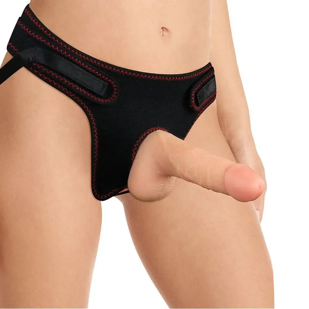 Black Adjustable Velcro Strap on Set with 7-inch Realistic Dildo