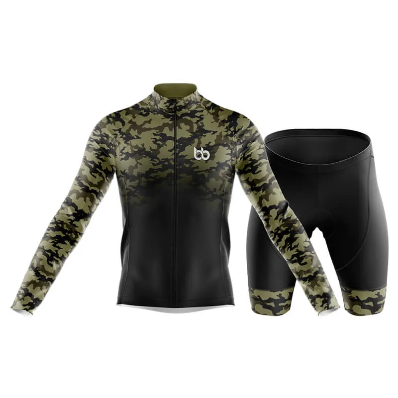 Camouflage Neck Club Cycling Kit (V3) (Green-Black)