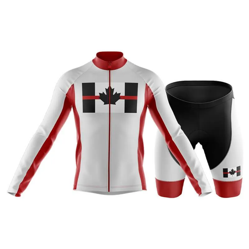 Canada Red Thin Line Club Cycling Kit (White)