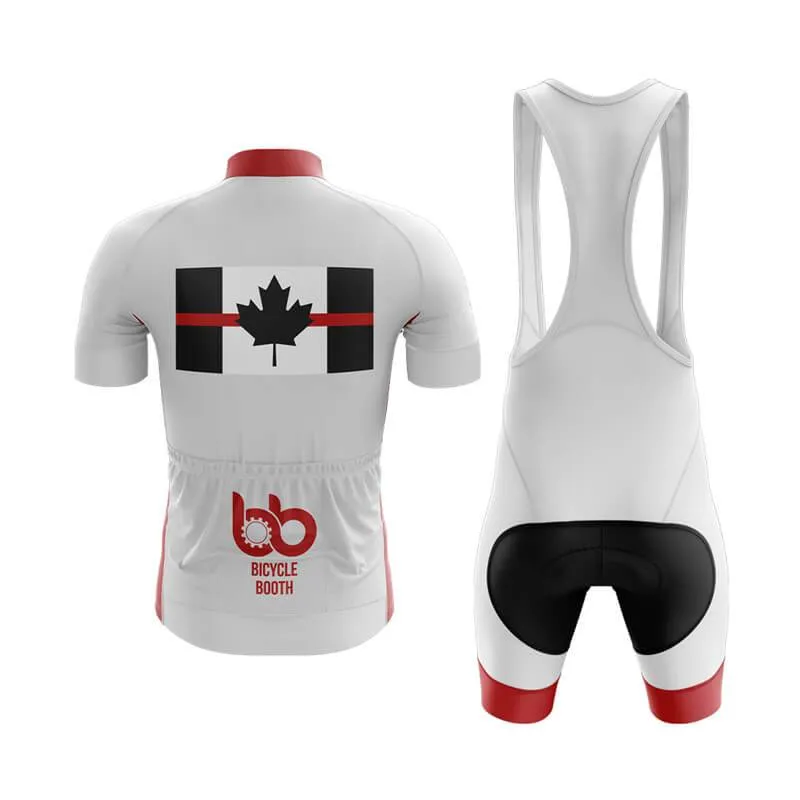 Canada Red Thin Line Club Cycling Kit (White)