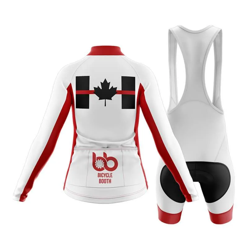 Canada Red Thin Line Club Cycling Kit (White)