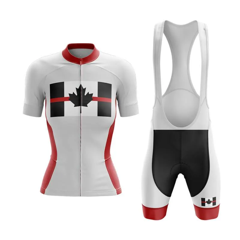 Canada Red Thin Line Club Cycling Kit (White)