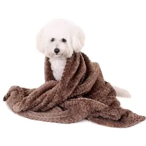 Fluffy's Petslover Breathable Soft Fleece Blanket for Dogs and Cats (Brown)