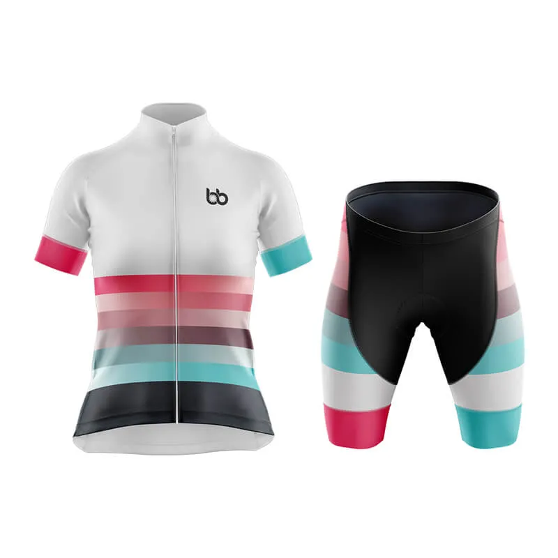 Gradient Frequency Club Cycling Kit (White-Pink-Teal)