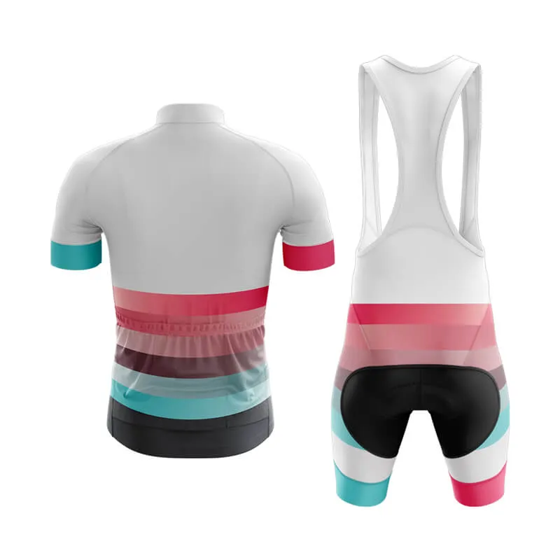 Gradient Frequency Club Cycling Kit (White-Pink-Teal)