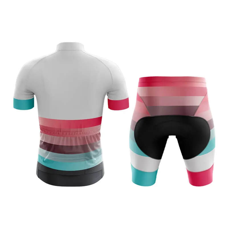 Gradient Frequency Club Cycling Kit (White-Pink-Teal)