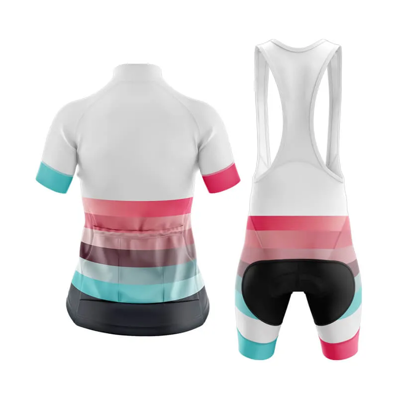 Gradient Frequency Club Cycling Kit (White-Pink-Teal)