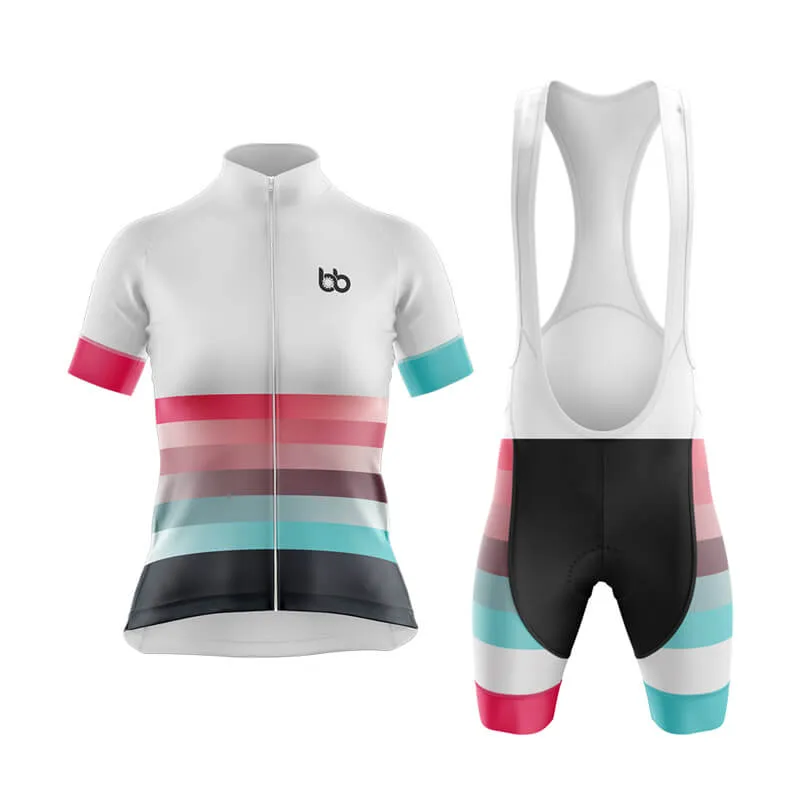 Gradient Frequency Club Cycling Kit (White-Pink-Teal)