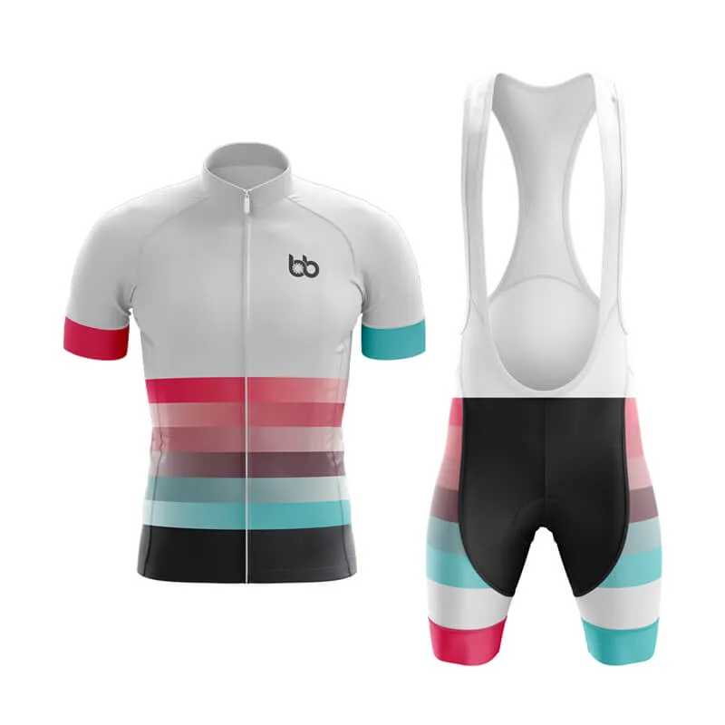 Gradient Frequency Club Cycling Kit (White-Pink-Teal)