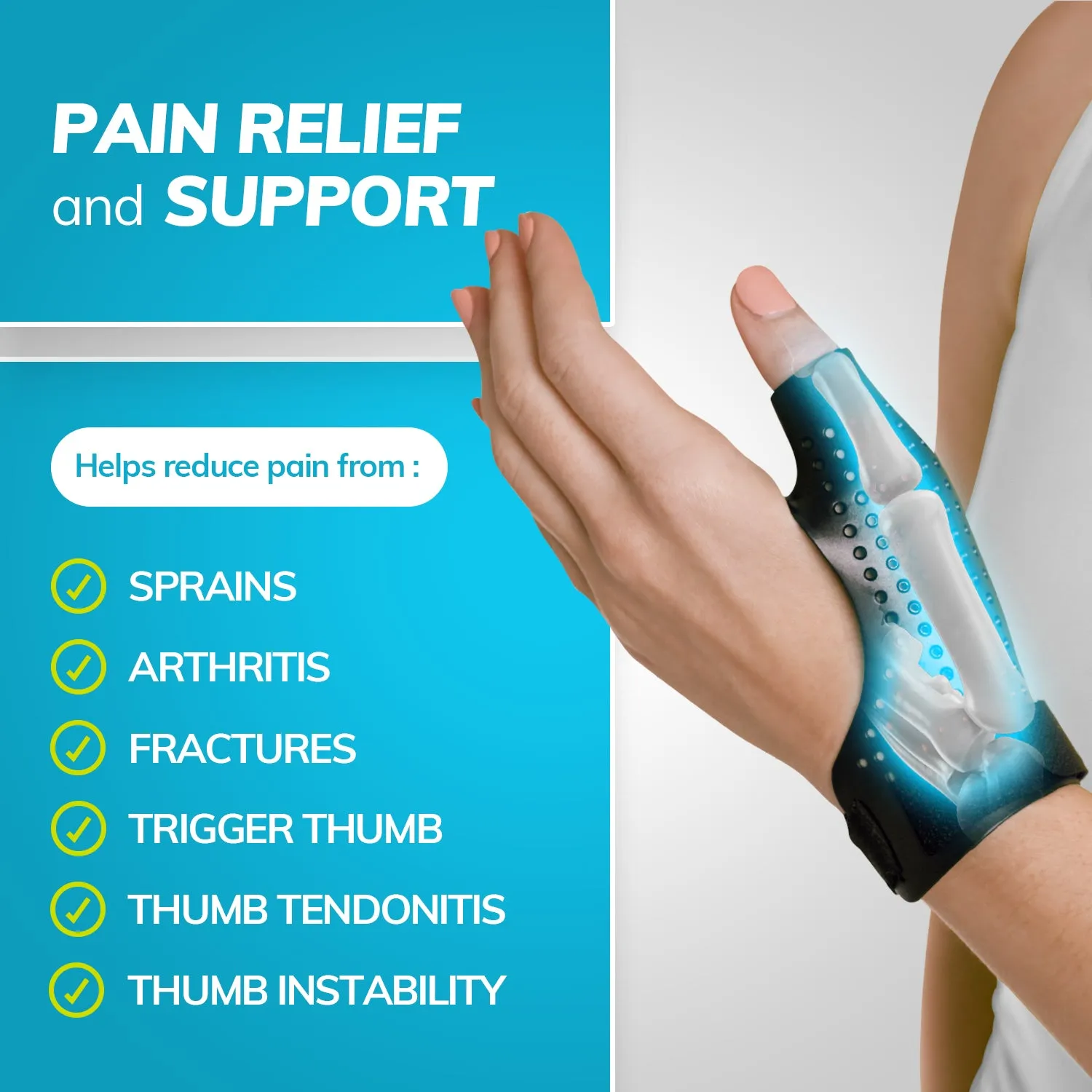 Hard Thumb Arthritis Treatment Splint & CMC Basal Joint Immobilizer