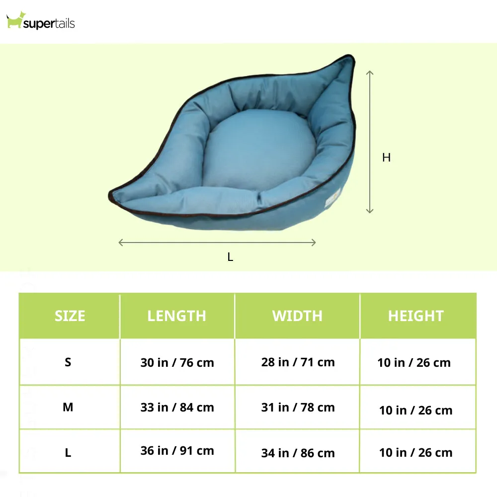 House of Furry Betty Boat Shaped 100% Linen Bolster Bed For Cats and Dogs (Sky Blue)