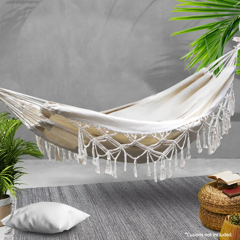 Indoor Outdoor Tassel Hammock Chair 150kg - Gardeon