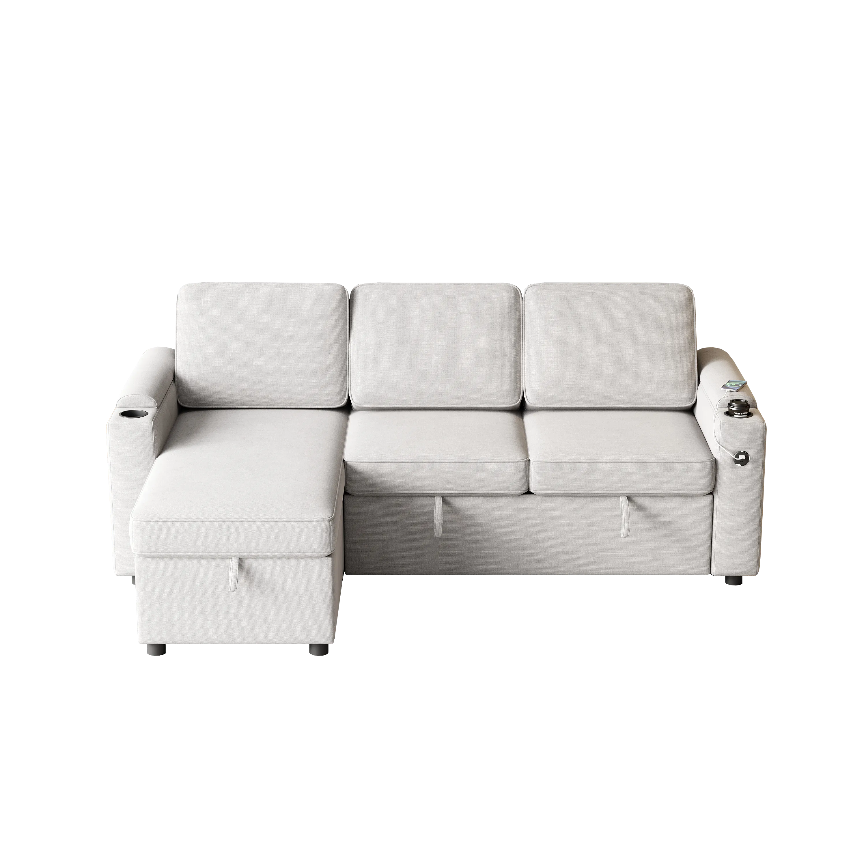 MH85.8" Sleeper Sofa, Sofa Bed - 2 in 1 Pull Out Sofa Bed with Storage Sofa, Sofa Sleeper with Pull Out Bed with Charging Port