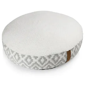 Pawpourri Bohemian Plush Round Bed  for Dogs (Grey/White)