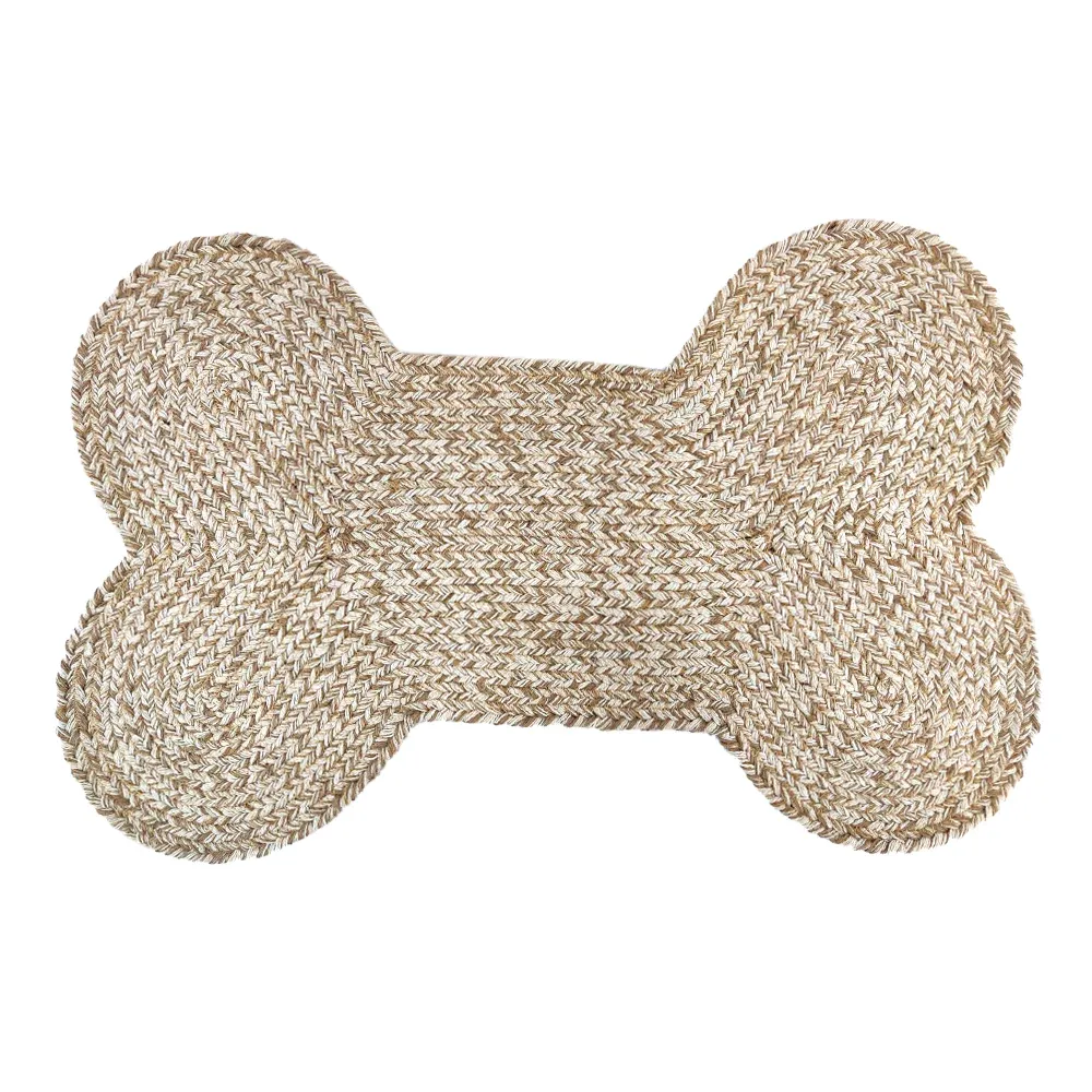 Pawpourri Bone Shaped Jute Mat for Dogs and Cats (Beige)