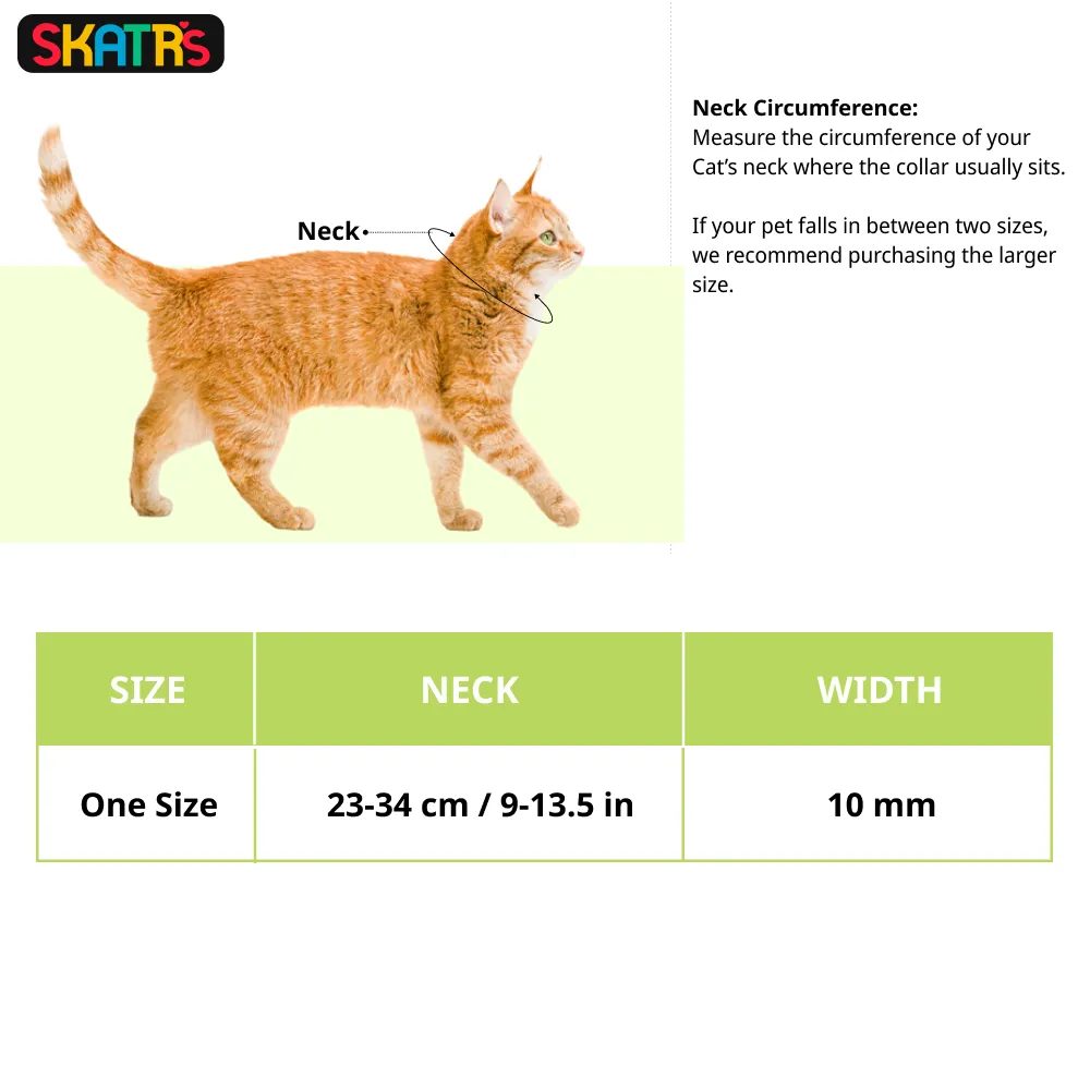 Skatrs Adjustable Collar with Bell for Cats & Kittens (Lime Green)