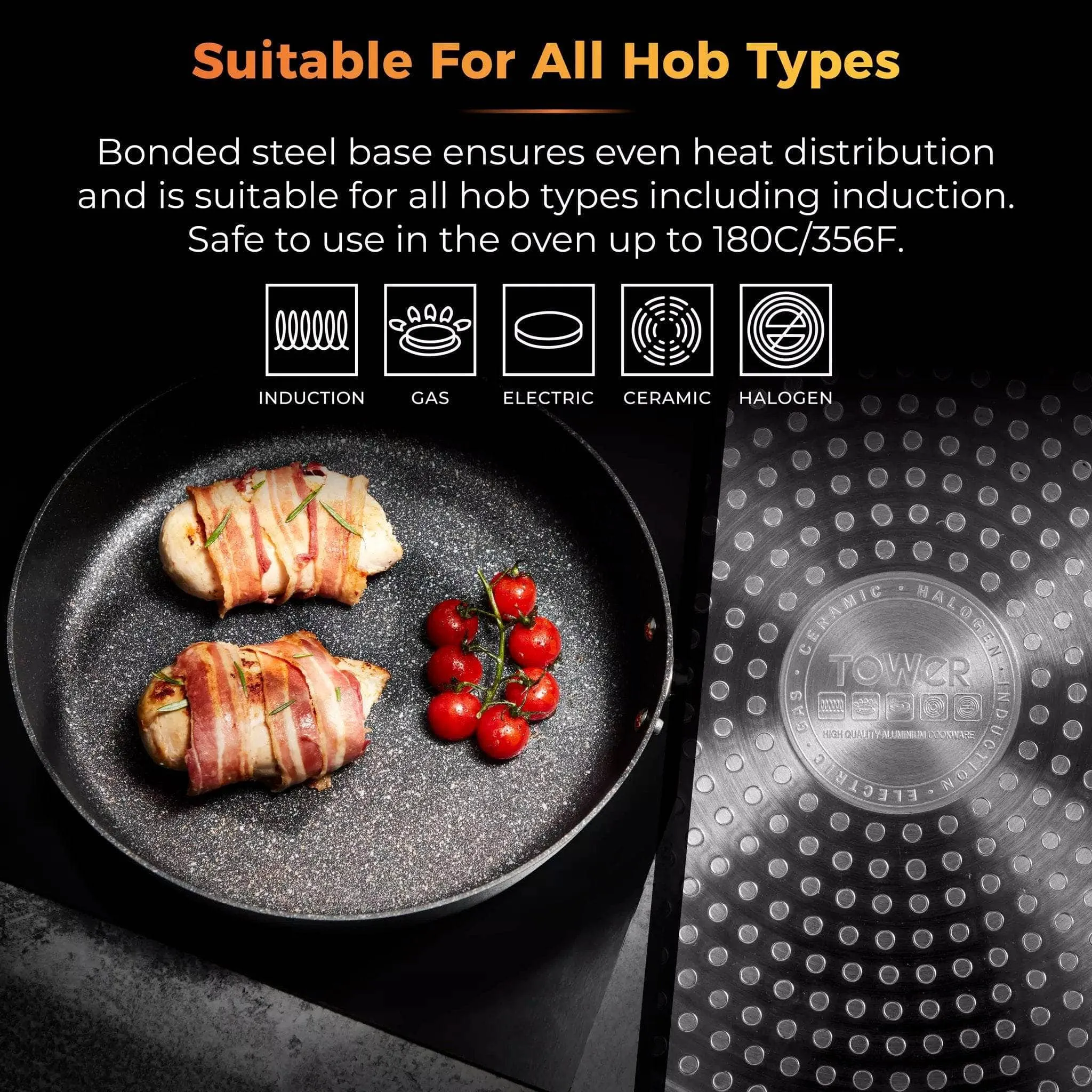 Tower Precision 30cm Frying Pan - Black