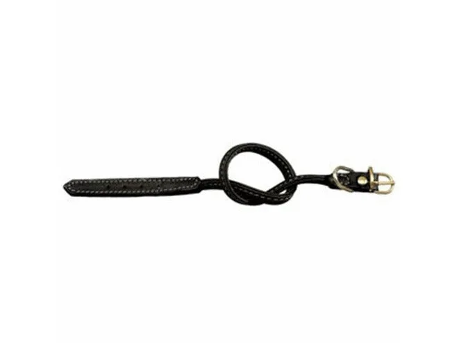 Tubular calfskin leash 36 cm