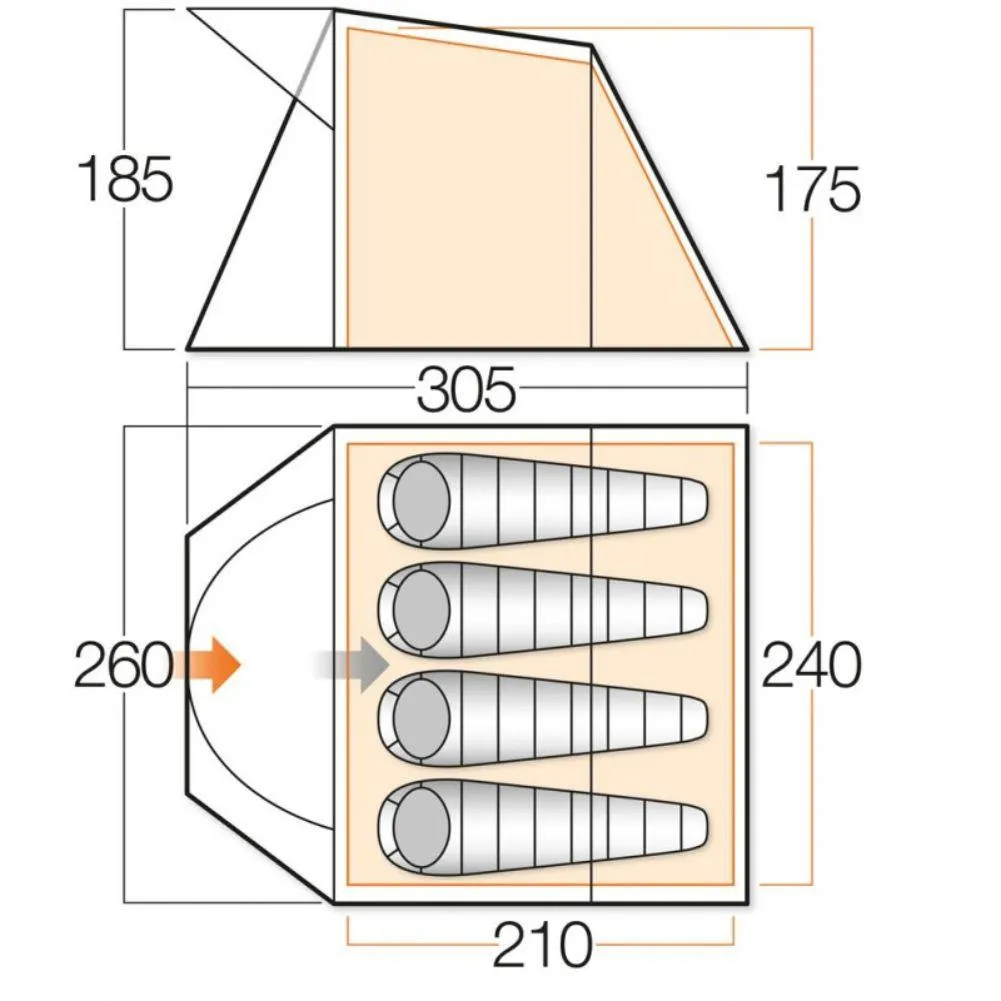 Vango Bute 400 Tent Footprint - 260cm x 305cm