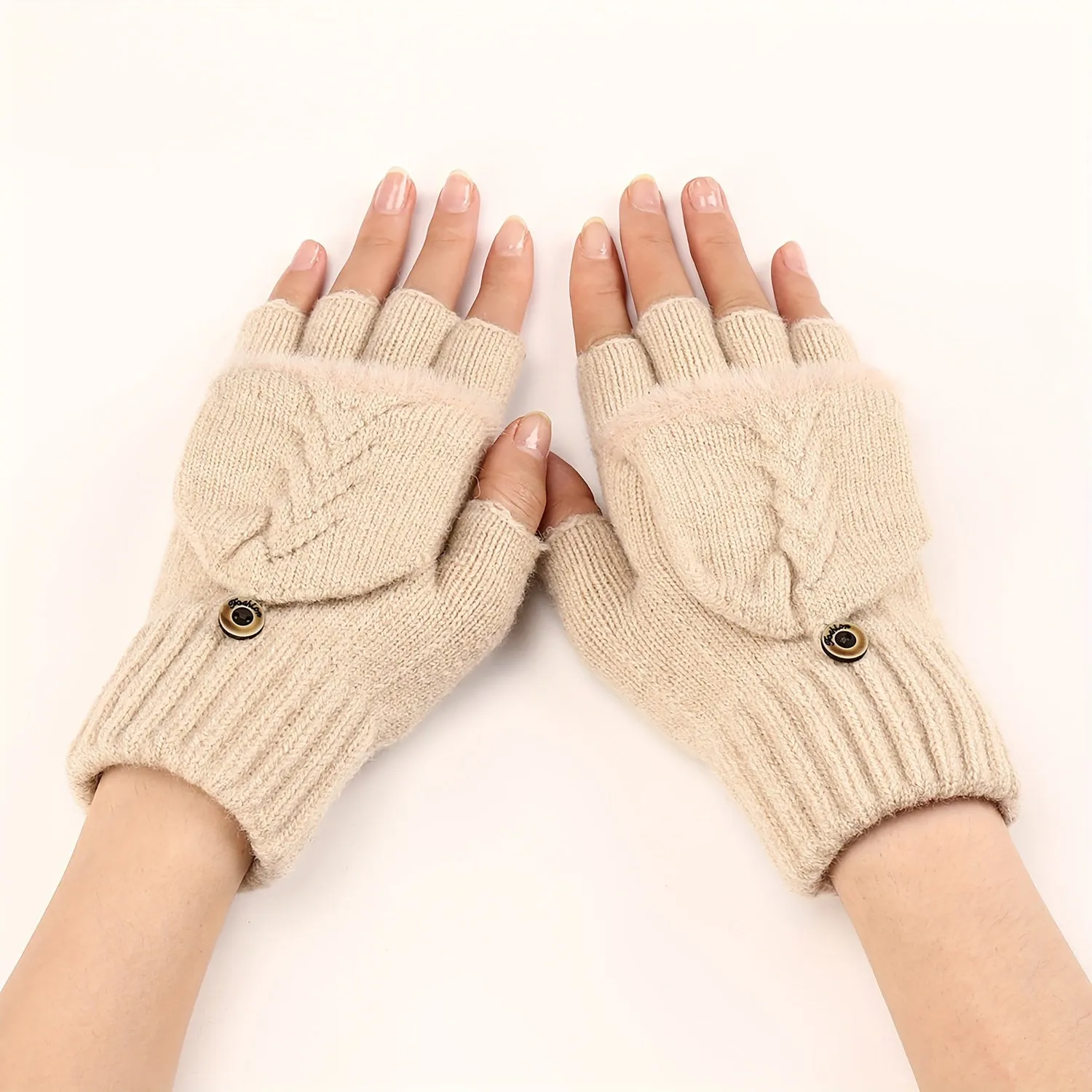 Winter Warmth Short Monochrome Half Finger Knit Gloves - Windproof, Coldproof, Stretchy, Casual, Warm, and Cozy for Women - Perfect for Autumn and Winter Outdoor Activities